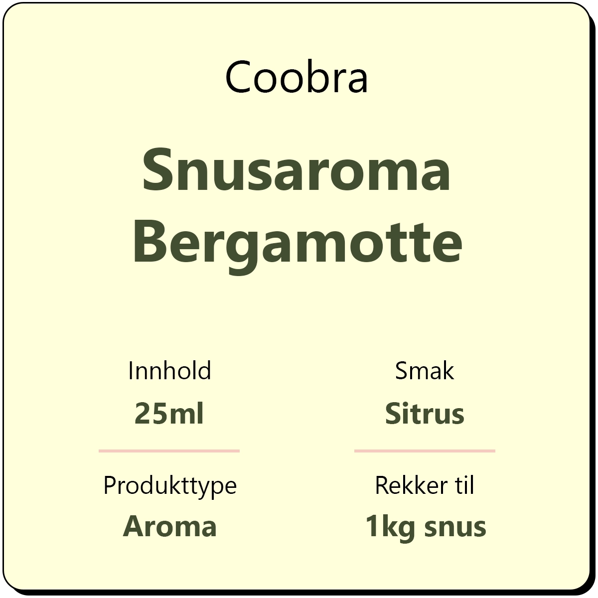 Coobra Snusaroma Bergamotte