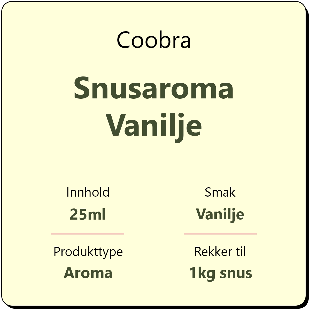 Coobra Snusaroma Vanilje