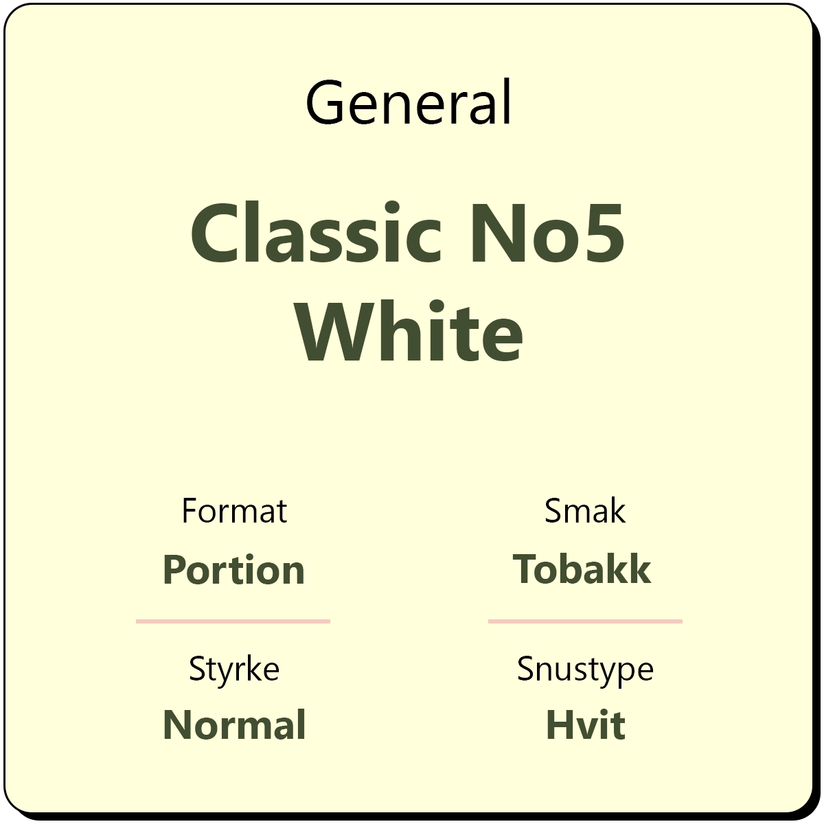 General Classic No5 White