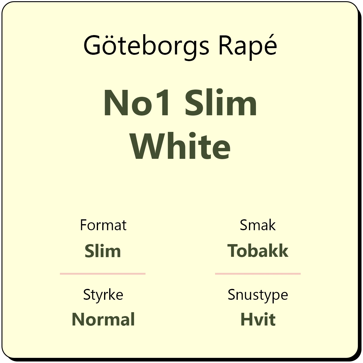 Göteborgs Rapé No1 Slim White