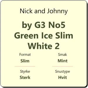 Nick and Johnny by G3 No5 Green Ice Slim White 2