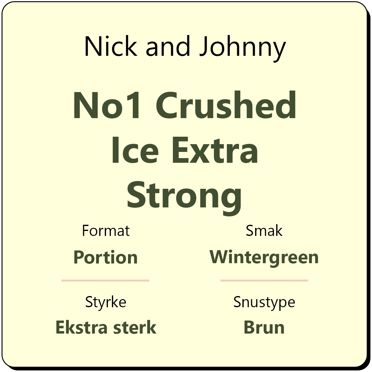 Nick and Johnny No1 Crushed Ice Extra Strong