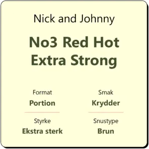 Nick and Johnny No3 Red Hot Extra Strong