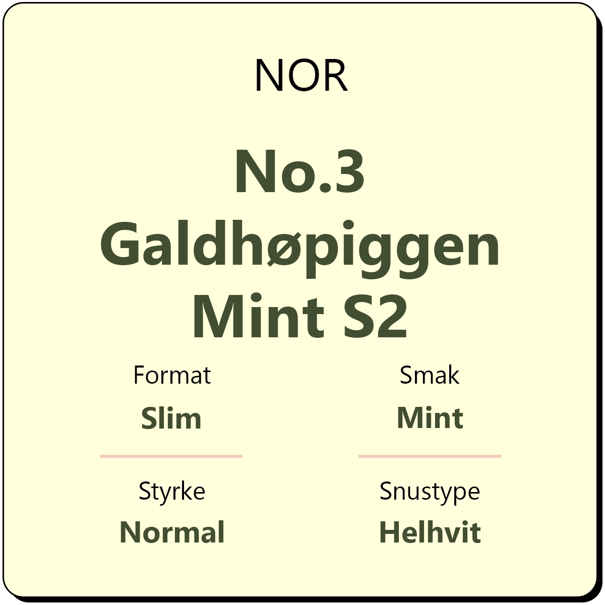 NOR No.3 Galdhøpiggen Mint S2