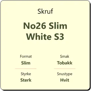 Skruf No26 Slim White S3