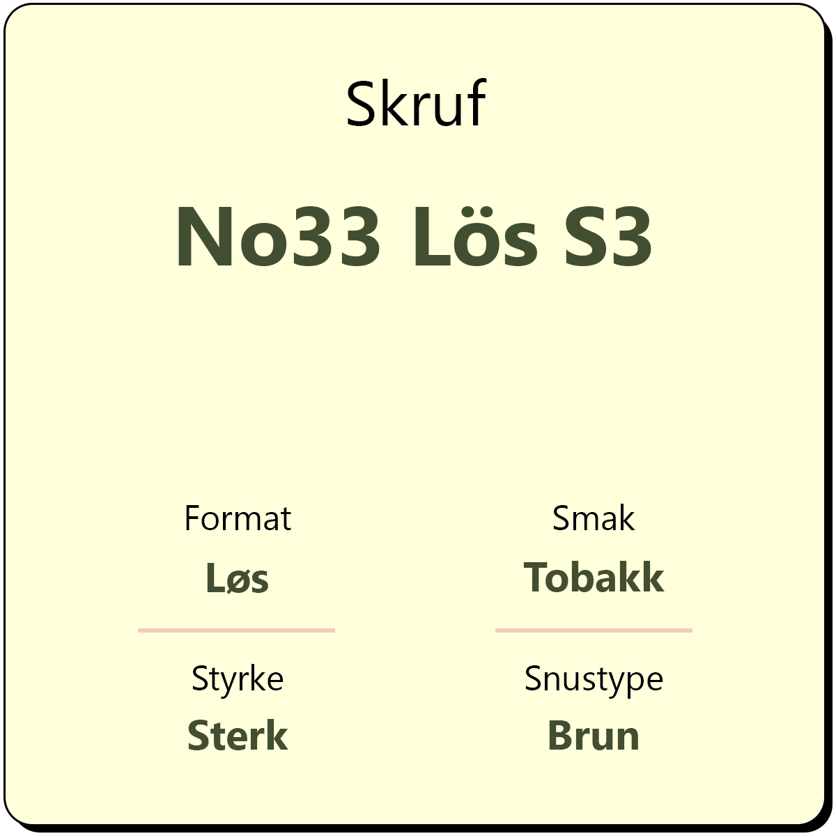 Skruf No33 Løs S3
