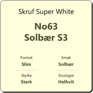 Skruf Super White No63 Solbær S3
