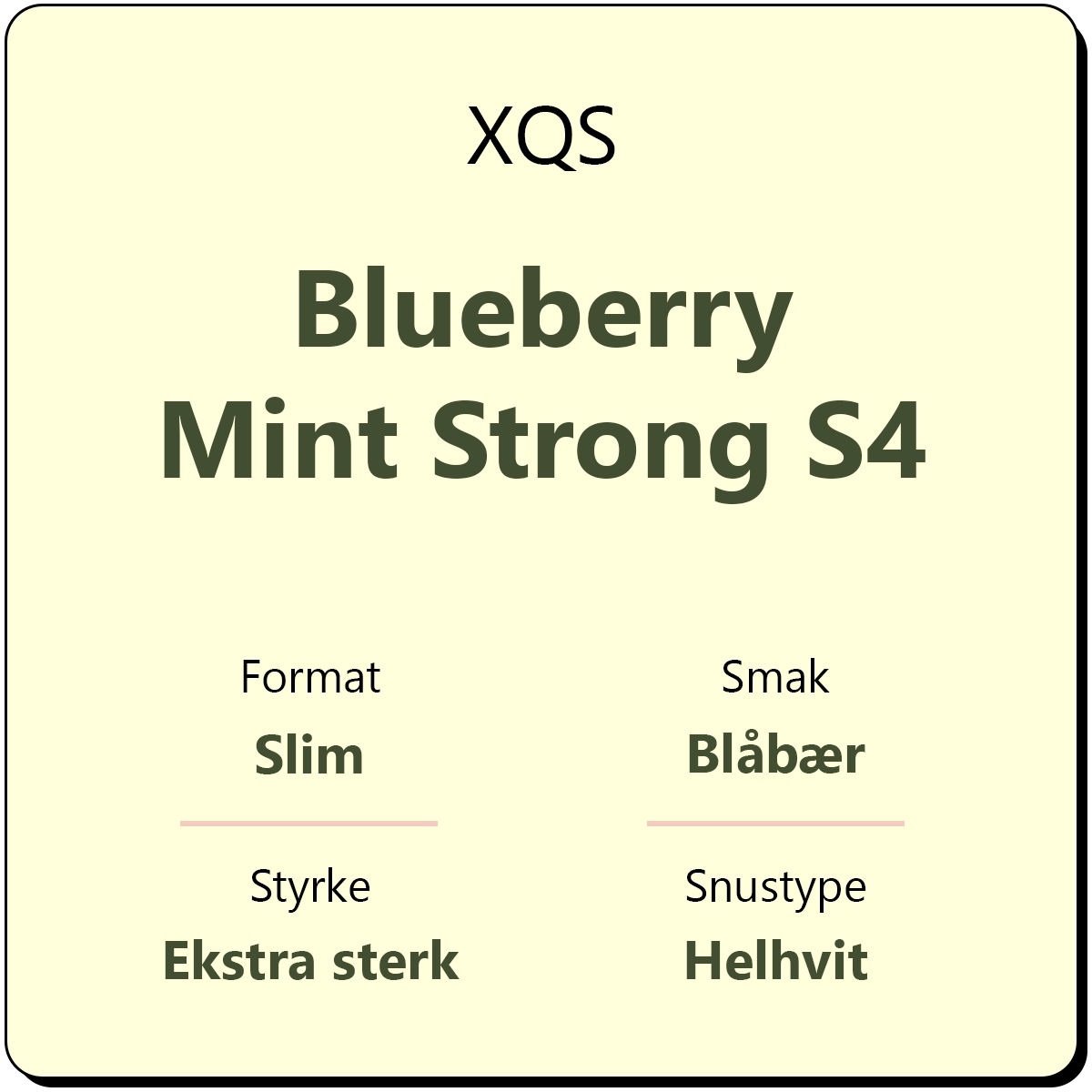 XQS Blueberry Mint Strong S4