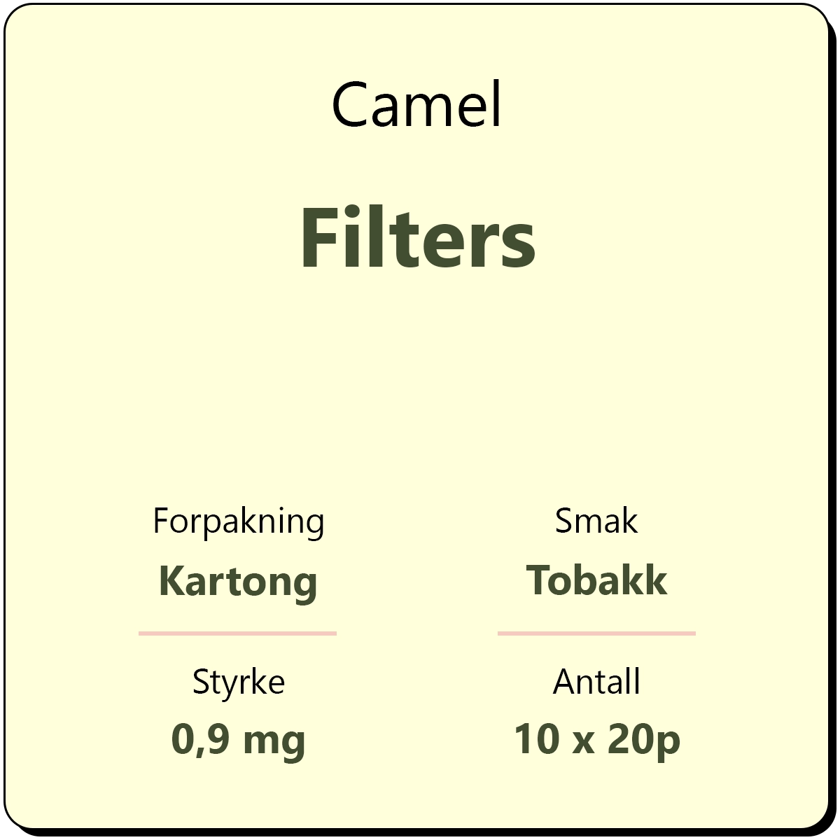 Camel Filters