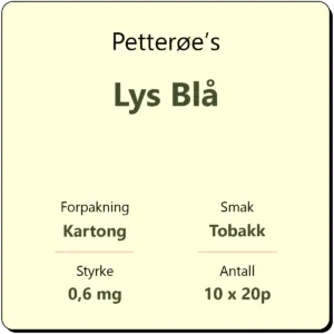 Petterøe's Lys Blå kartong