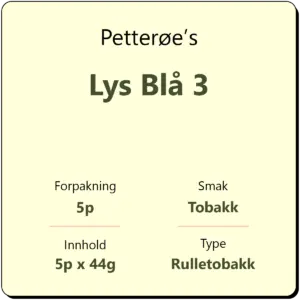 Petterøe's Lys Blå 3