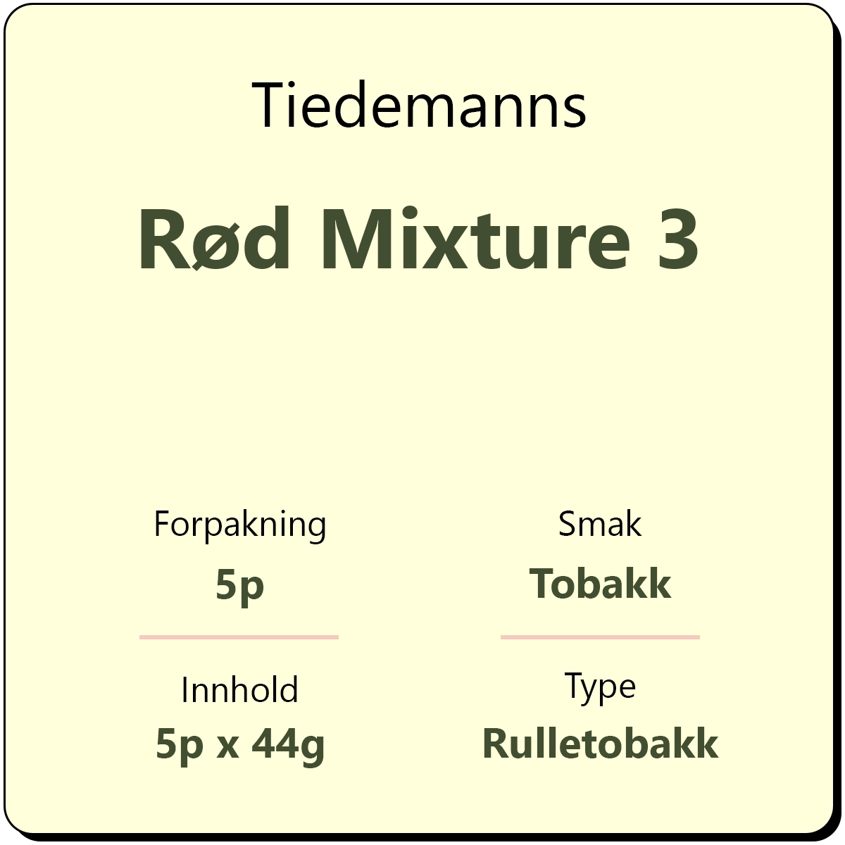 Tiedemanns Rød Mixture 3