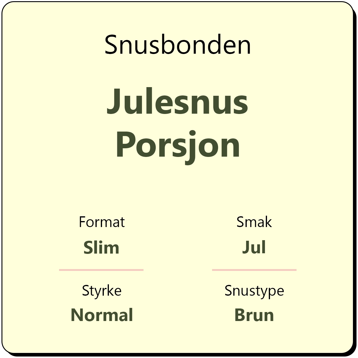 Snusbonden Julesnus Porsjon