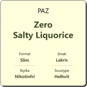 PAZ Zero Salty Liquorice