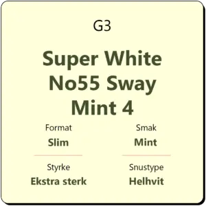 G3 Super White No55 Sway Mint 4