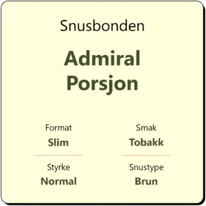 Snusbonden Admiral Porsjon