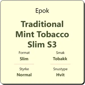 Epok Traditional Mint Tobacco Slim S3
