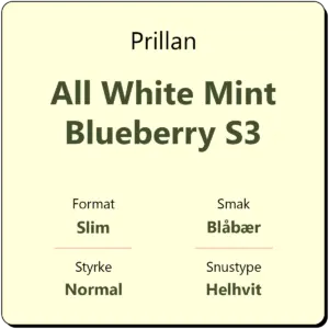 Prillan All White Mint Blueberry S3