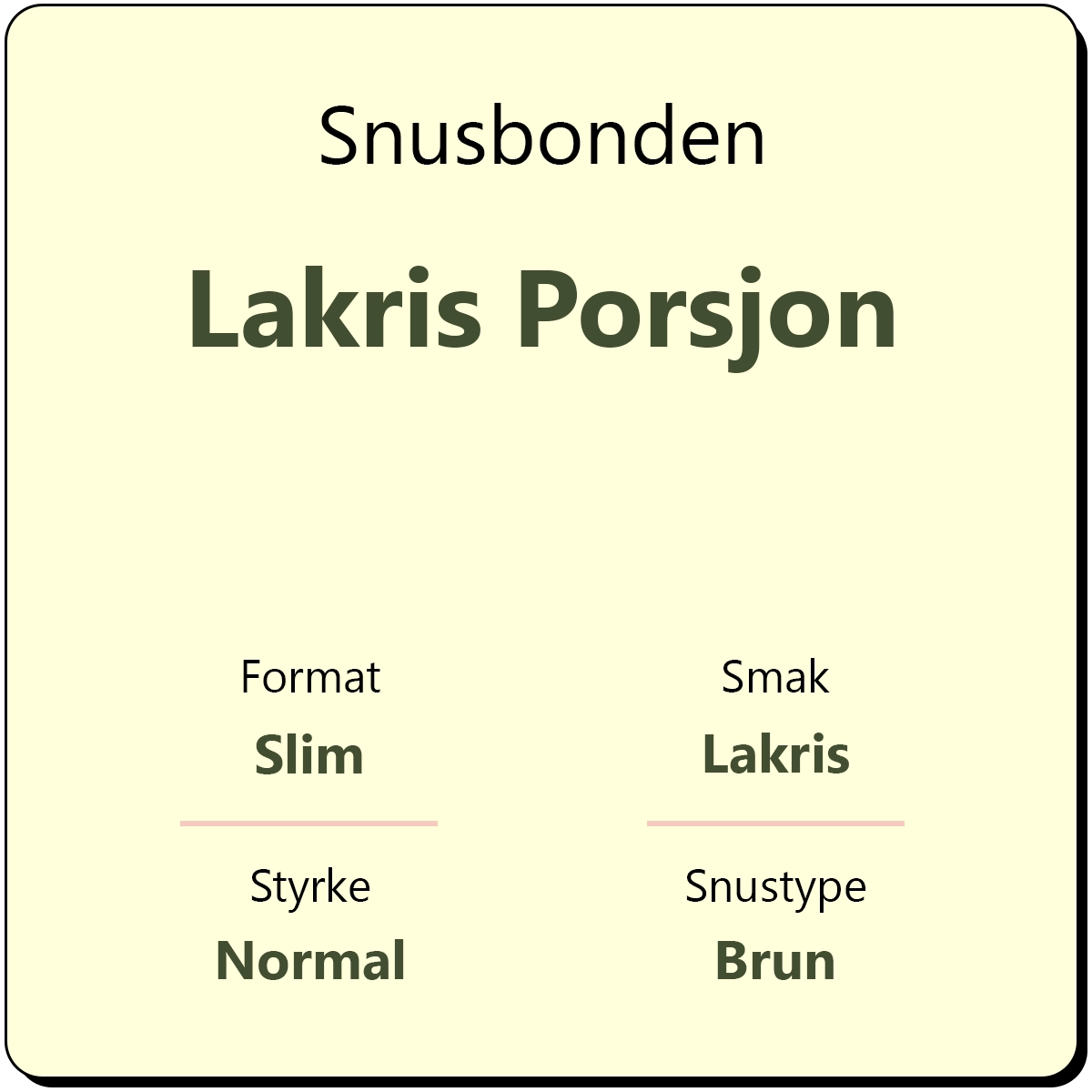Snusbonden Lakris Porsjon