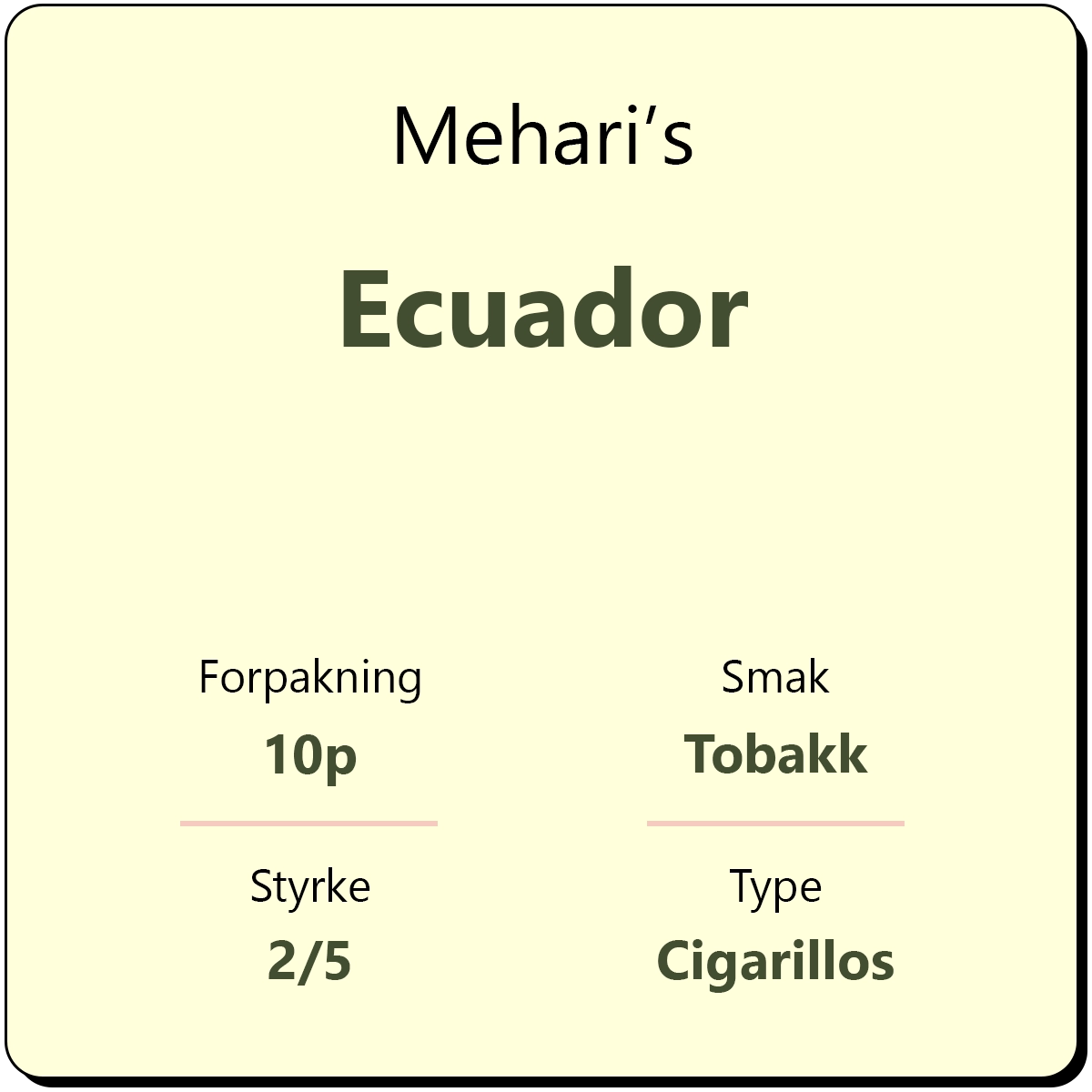 Mehari's Ecuador