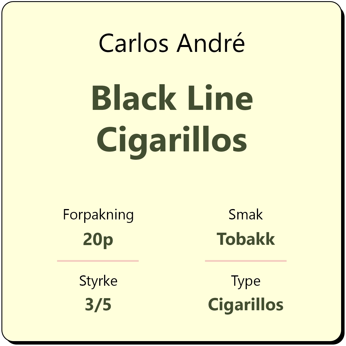 Carlos André Black Line Cigarillos