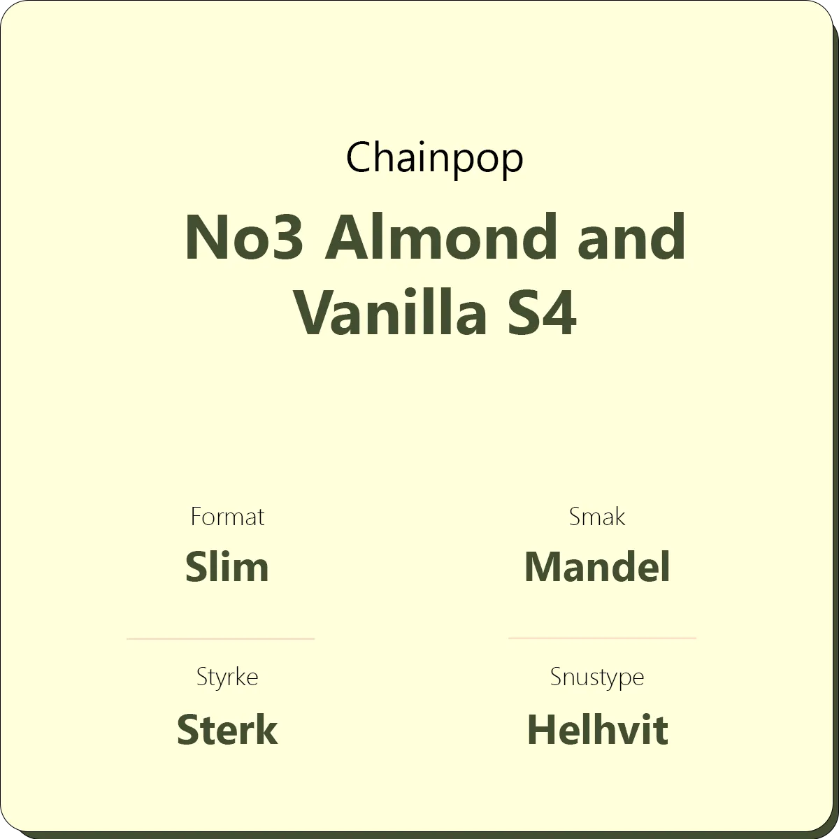 Chainpop No3 Almond and Vanilla S4