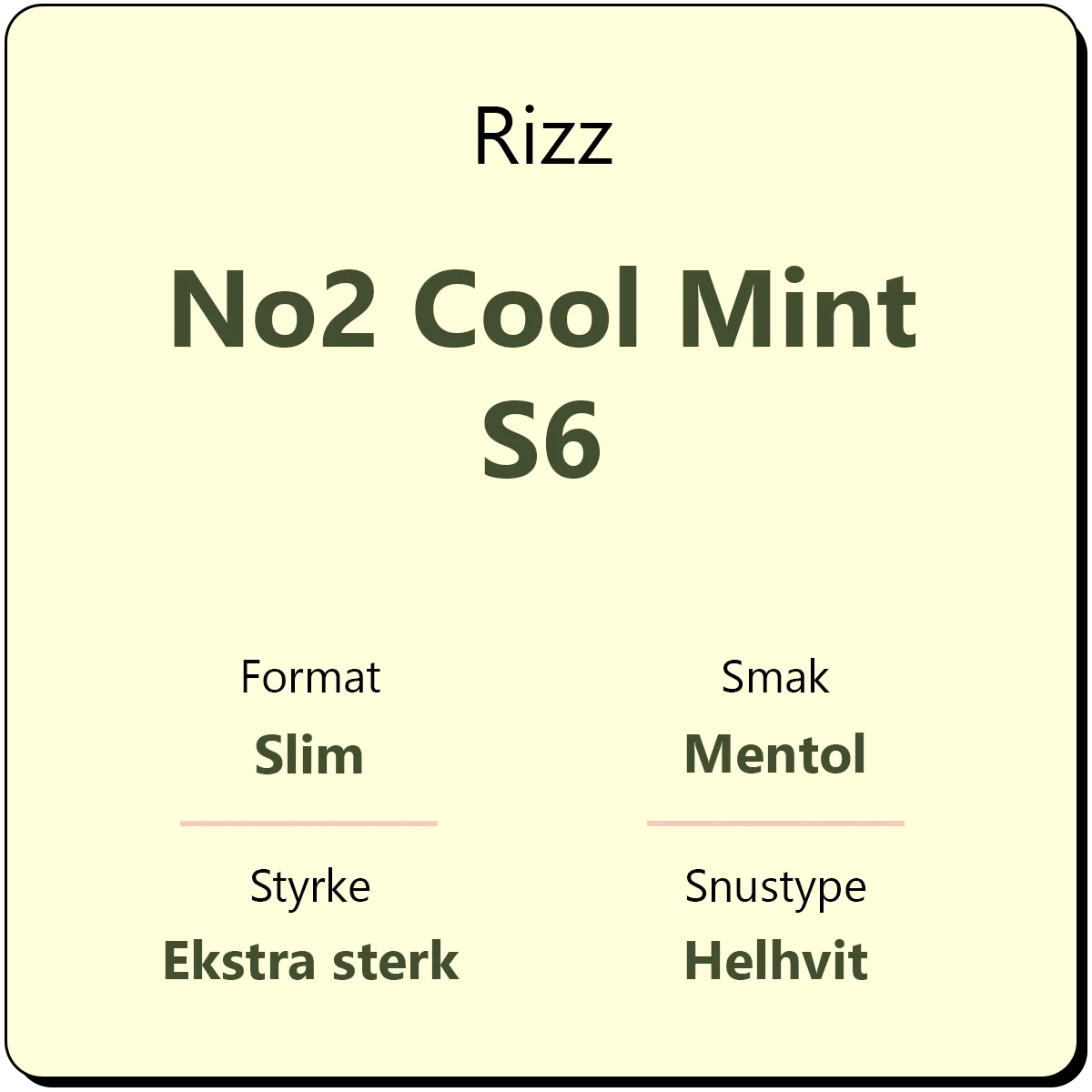 Rizz No2 Cool Mint S6